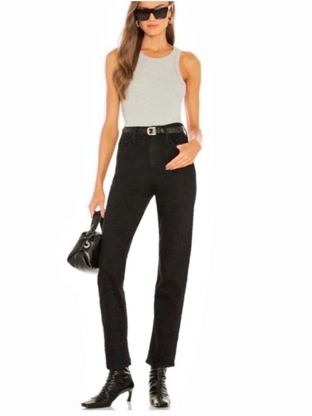 MOTHER High Waisted Rider Ankle Jeans in Not Guilty